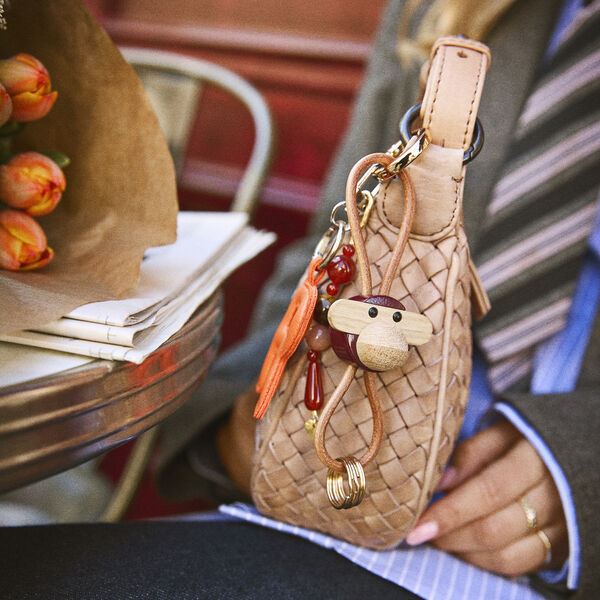 Monkey Keychain, brown/burgundy, Kay Bojesen Denmark