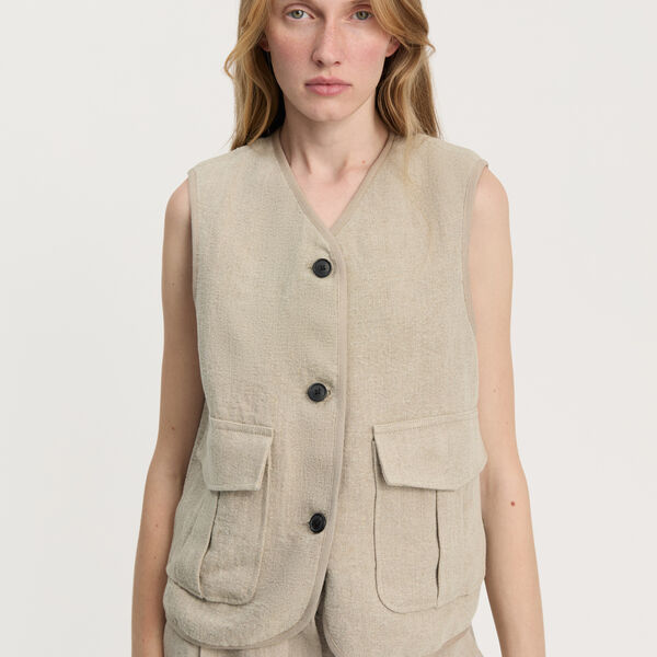 Vest Heavy Linen, pure natural, Aiayu