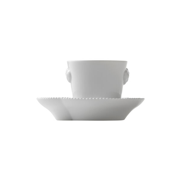 White Elements Espresso Cup with Saucer 9 cl, Royal Copenhagen