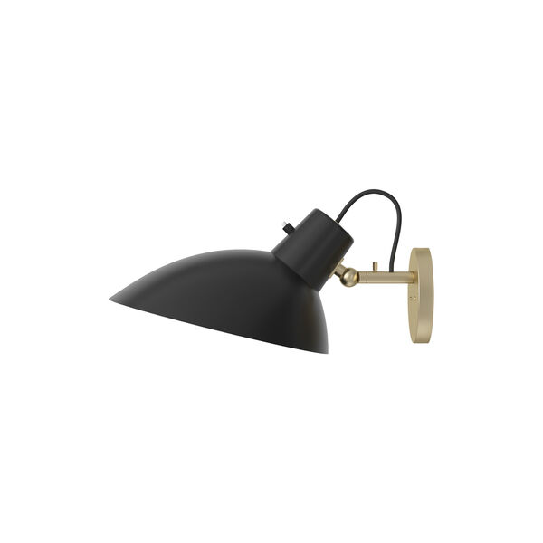 VV Cinquanta Wall Lamp with Switch, black/brass, Astep