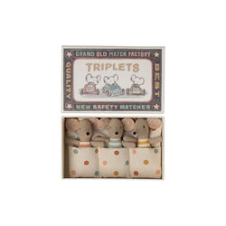 Triplets Baby Mice in Matchbox, Maileg