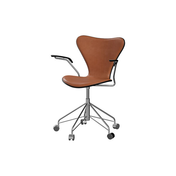 Series 7&trade; 3217 Front Upholstered Office Chair, Grace Walnut, Fritz Hansen