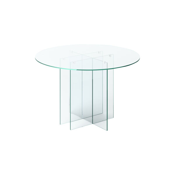 Anouk Round Glass Dining Table, transparent, Westwing Collection