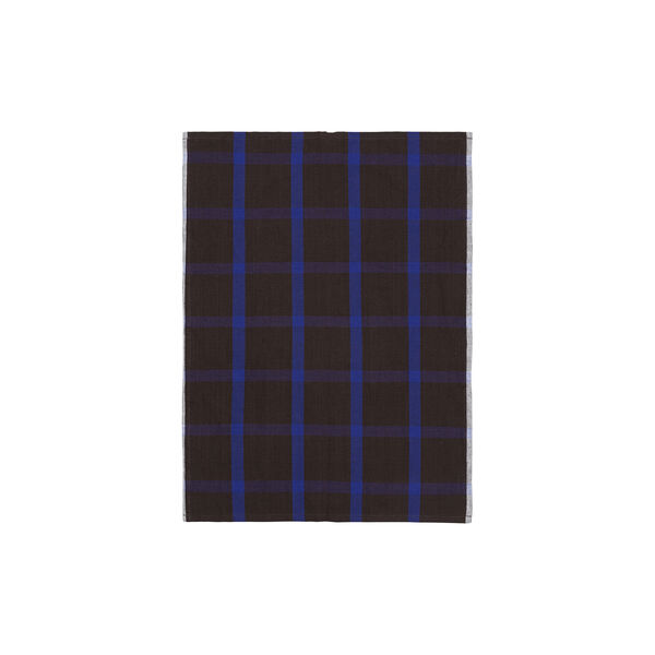 Hale Tea Towel, chocolate/bright blue, ferm LIVING