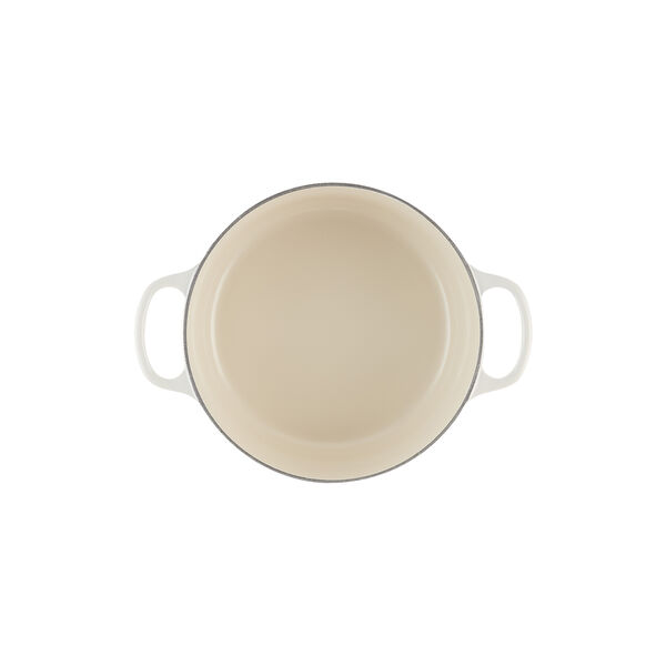 Signature round cast iron pot &Oslash; 26 cm, meringue, Le Creuset