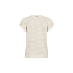 MMGanna Pattern O-Neck Knit Top, ecru, MOS MOSH