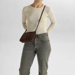 MarciMBG Crossbody Bag Suede, dark brown, Markberg