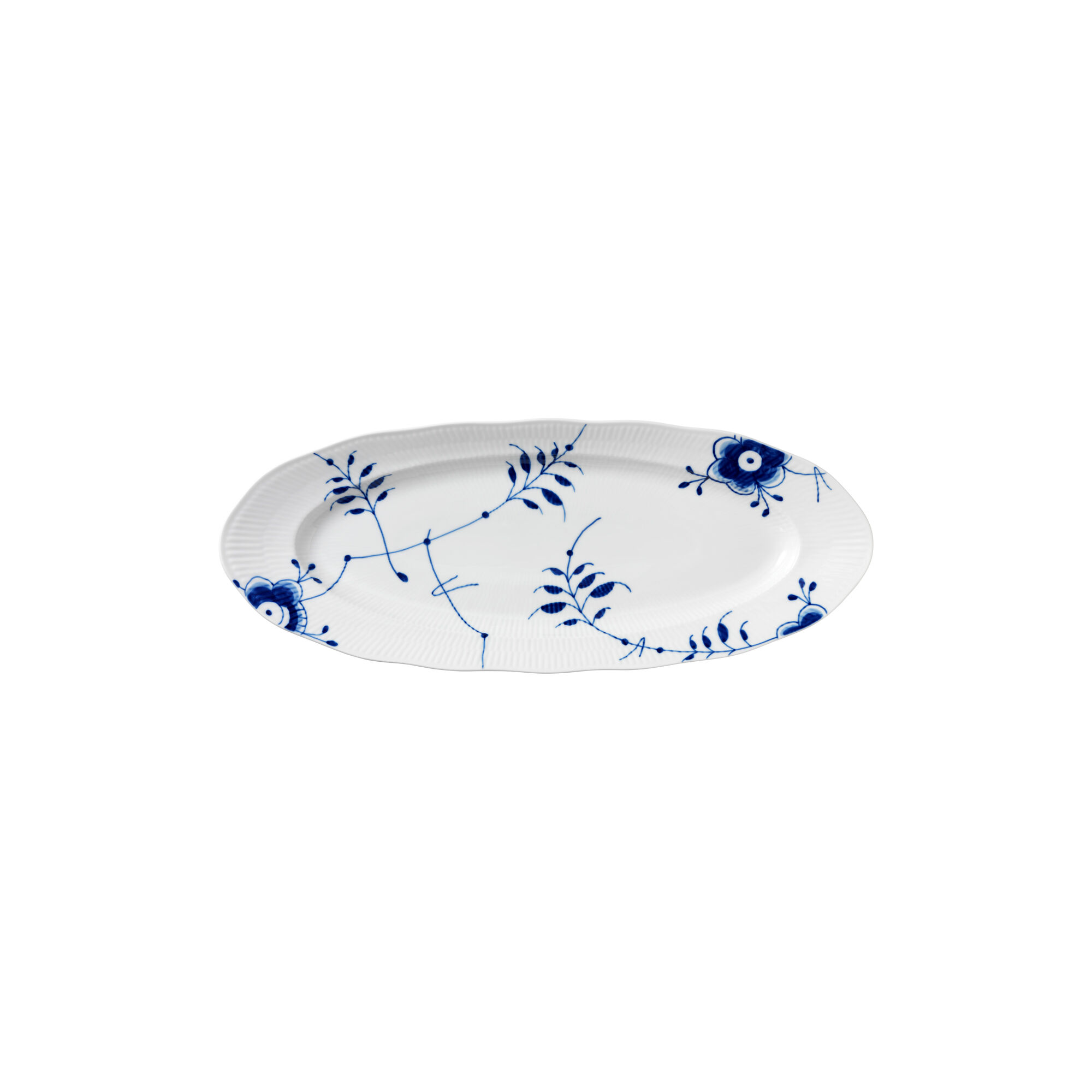 Blue Fluted Mega Oval Dish 60 cm