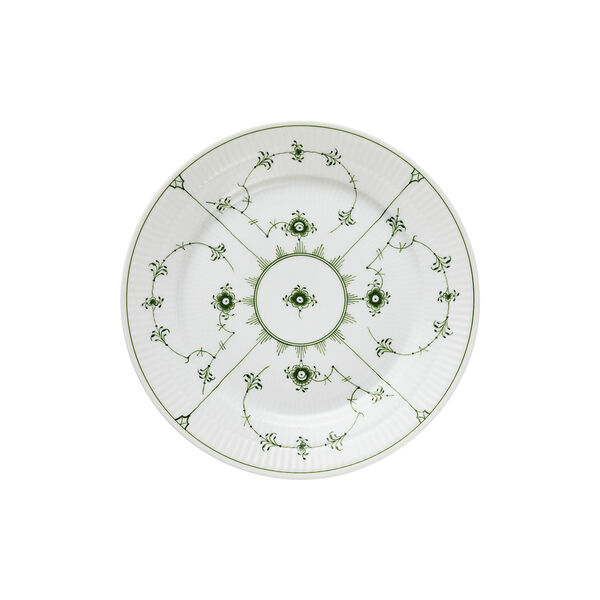 Green Fluted Plain Plate &Oslash; 22 cm, Royal Copenhagen