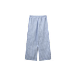 JordenSW Check Wide Leg Trousers, blue, Sofie Schnoor