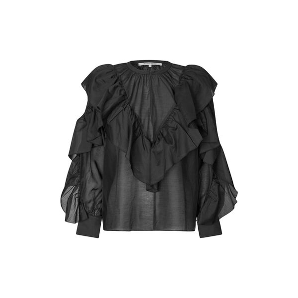 Fria Frill Blouse, black, Second Female