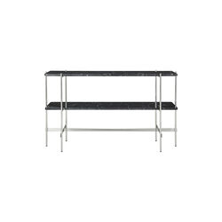 TS Console with 2 Racks, black marquina marble/steel, GUBI