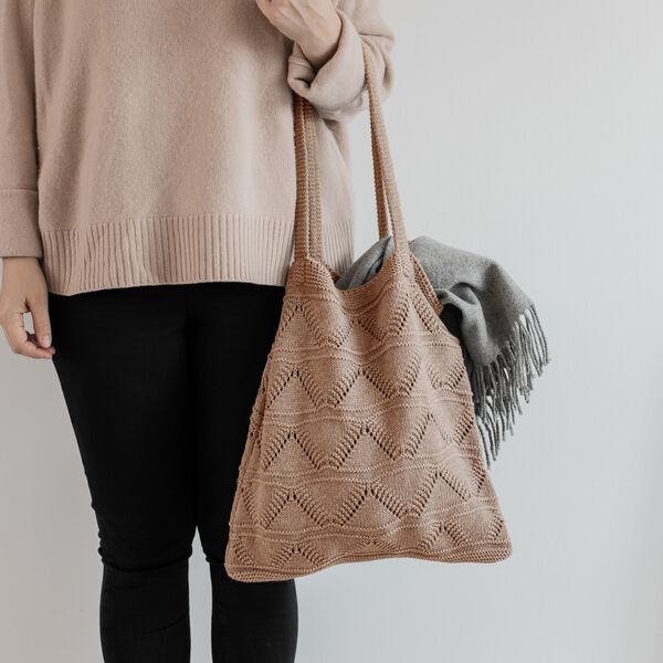 Knitted Bag, khaki Knitted Bag, khaki, By LOHN