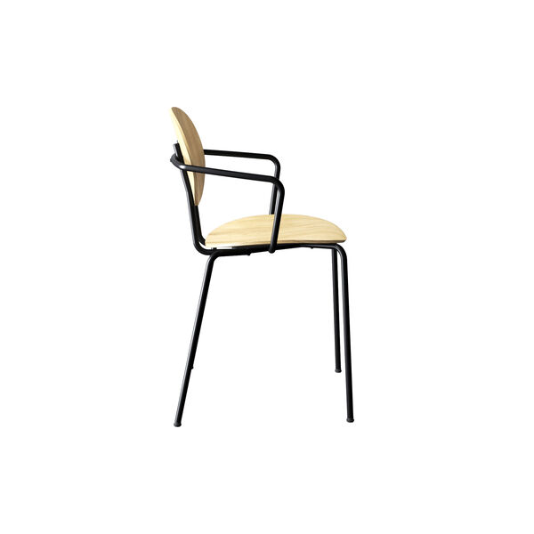 PIET HEIN Chair with Arms, white pigmented oak, Sibast Furniture