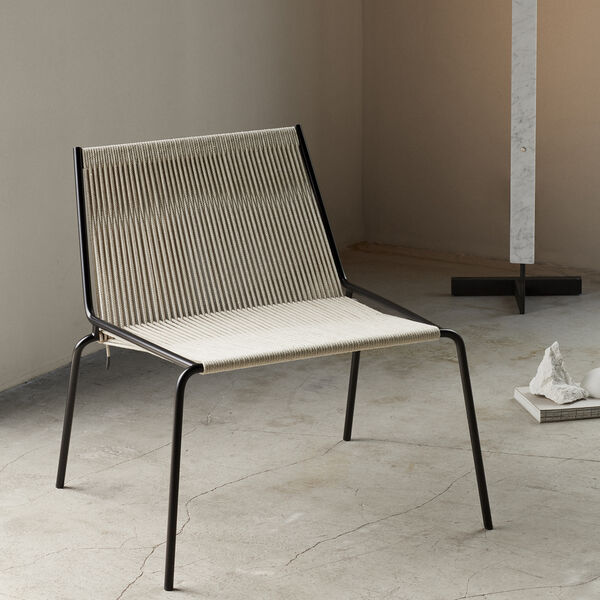 Noel Lounge Chair, black/nature linen Noel Lounge Chair, black/nature linen, Thorup Copenhagen