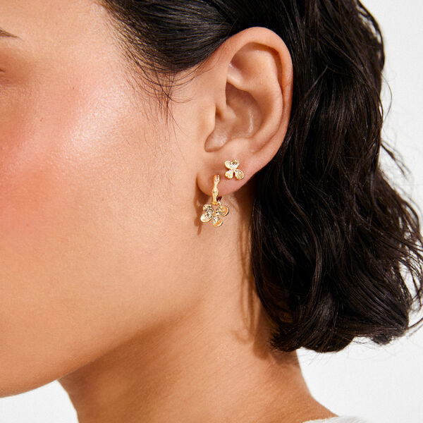 AJANI earrings 2-in-1 set, gold plated, Pilgrim