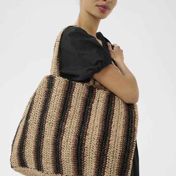 GiorgiaPW Bag, natural, brown &  black stripe, Part Two