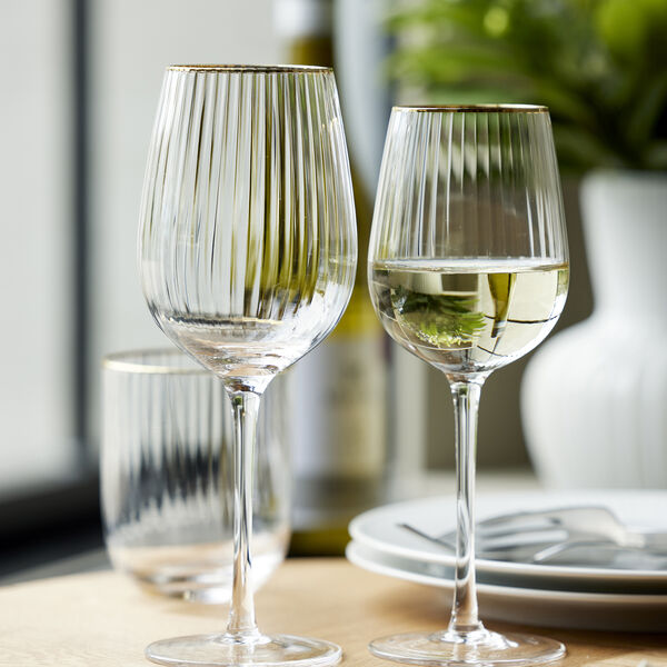 Palermo Gold White Wine Glass 4 pcs, Lyngby Glas