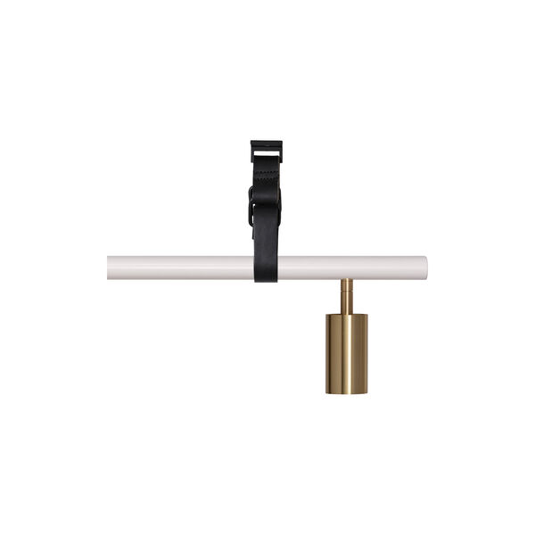 Long John 5 Spot Pendant Black Leather, white/brass, Rubn