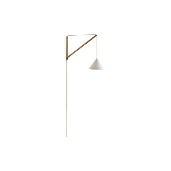 Suspended Wall Lamp, oak/white, MOEBE