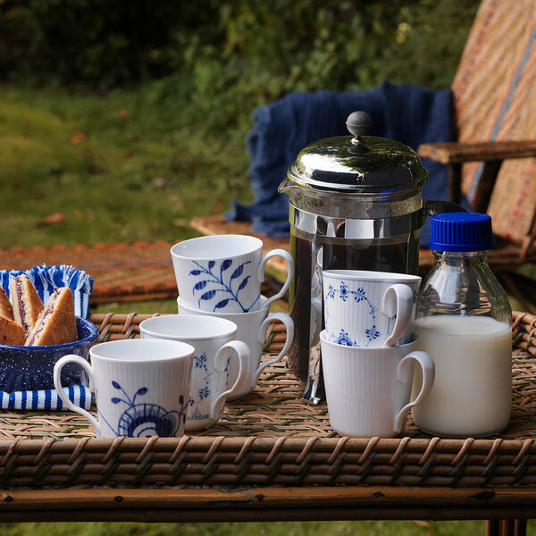 Blue Fluted Plain Mug 38 cl, 2 pcs, Royal Copenhagen