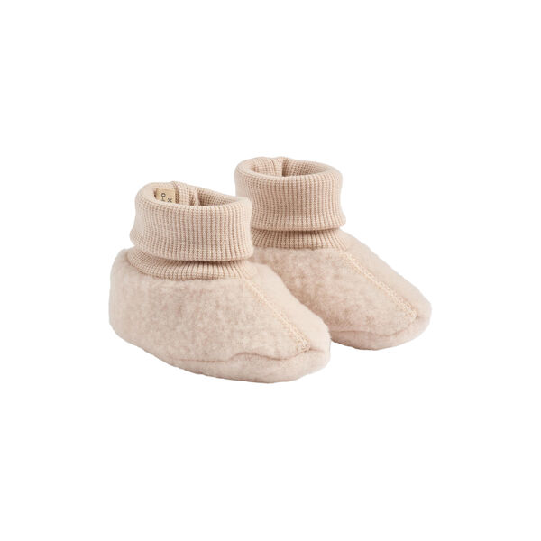 Wool Fleece Booties Lei, pale lilac, Wheat