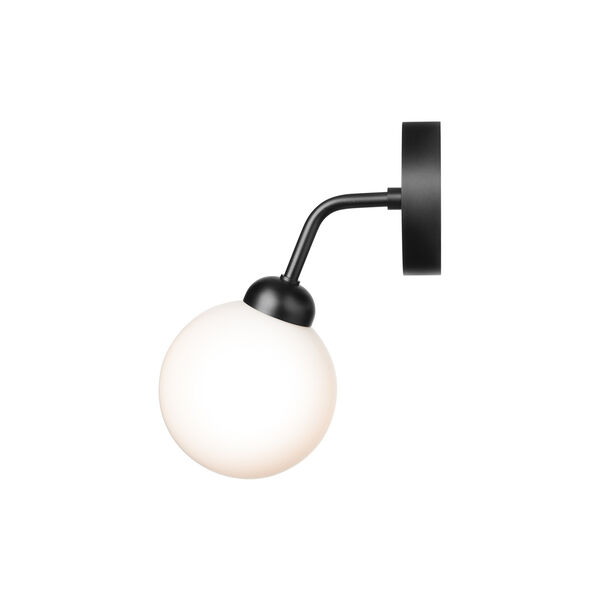 Apiales Wall Lamp, satin black/opal, Nuura