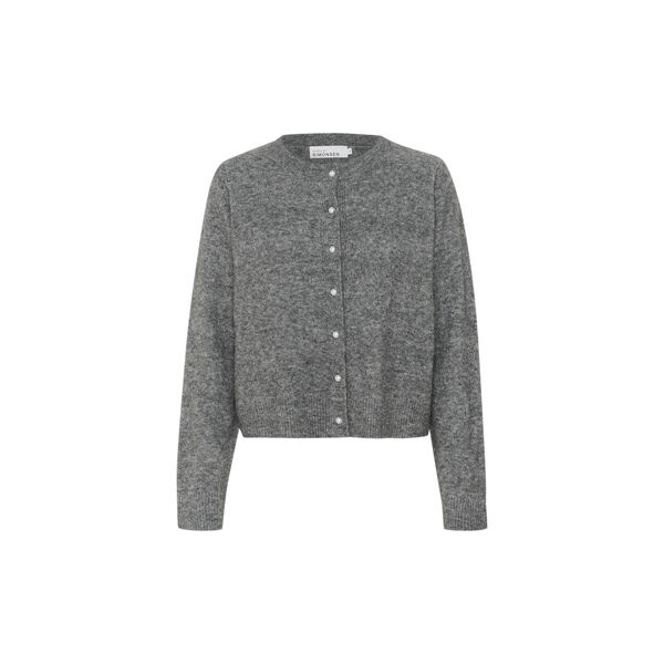 KBNoabelle Plain Cardigan, opal gray melange, Karen by Simonsen