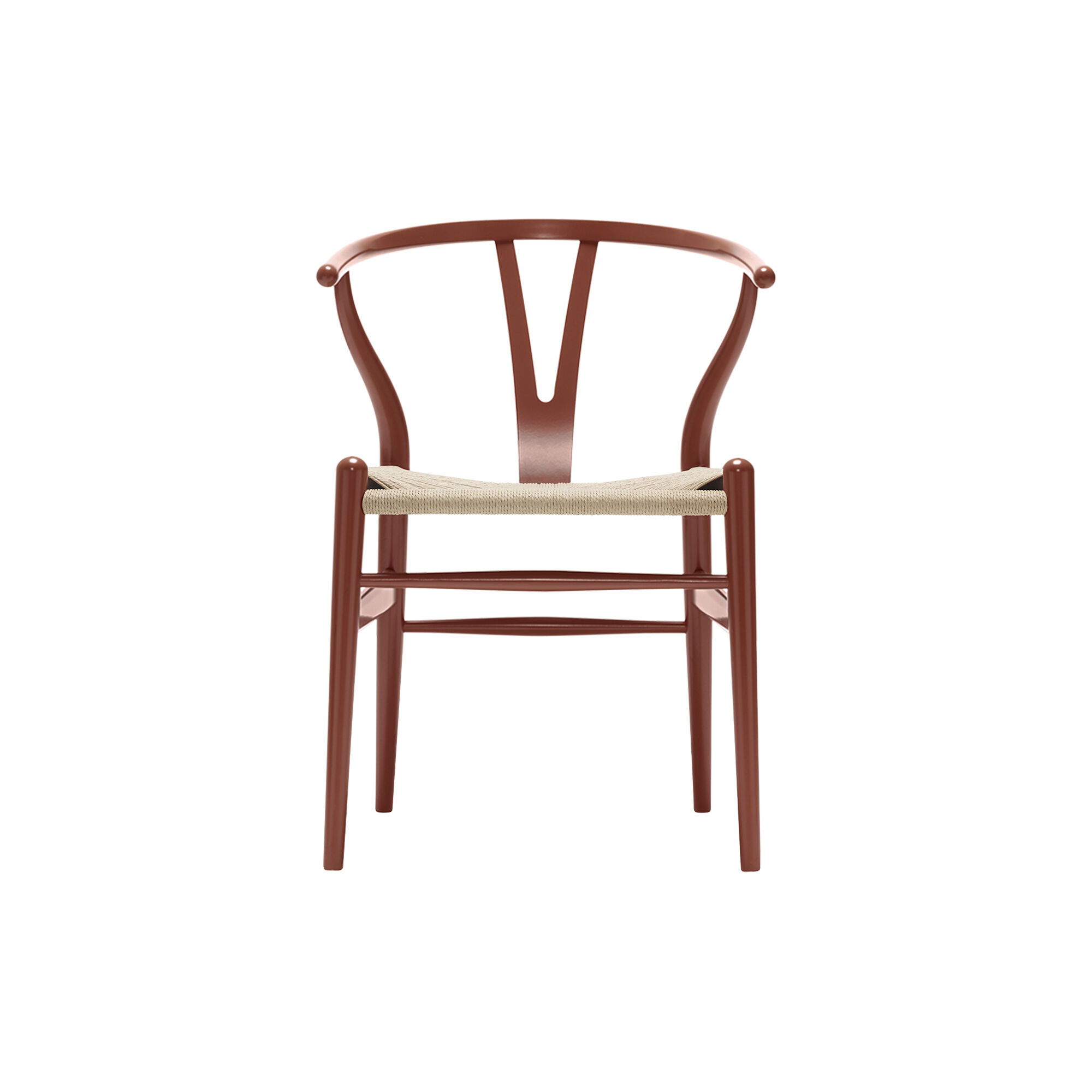 CH24 Wish Bone Chair red brown natural