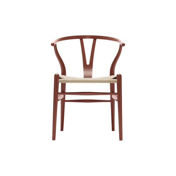 CH24 Wish Bone Chair, red brown/natural, Carl Hansen & S&oslash;n