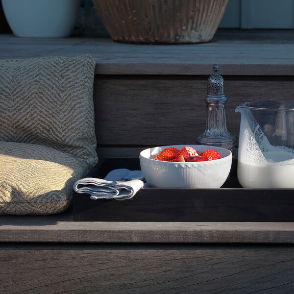 White Fluted Half Lace Bowl 73 cl, Royal Copenhagen