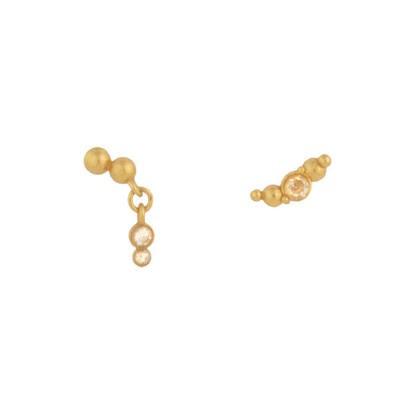 PENDULUM EARRINGS, gold plated/light yellow, House of Vincent