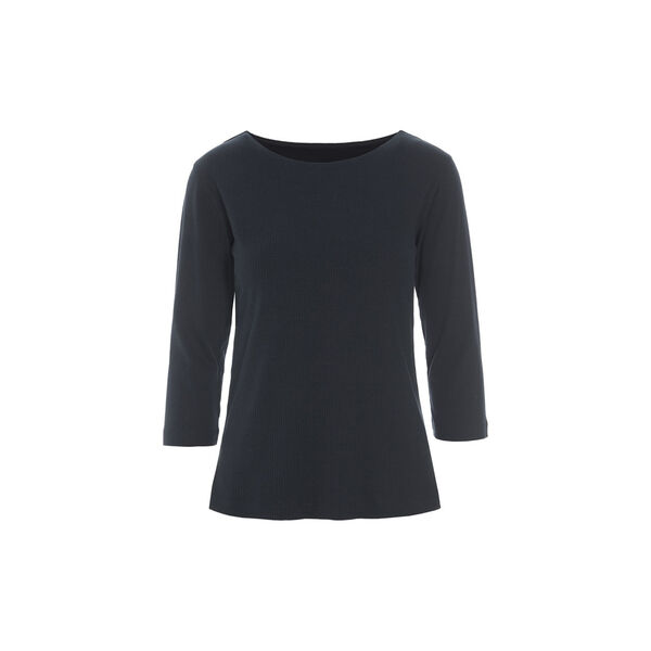Naibu rib blouse with 3/4 sleeve, black, BITTE KAI RAND