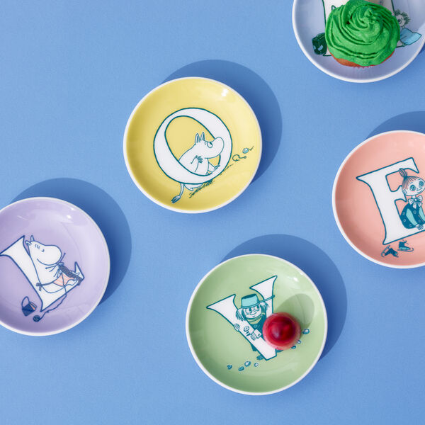 Alphabet mini plate E, Moomin Arabia