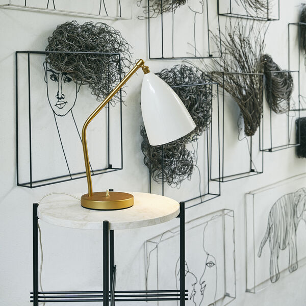 Gräshoppa Table Lamp, alabaster white glossy, GUBI