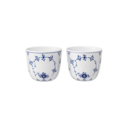 Blue Fluted Plain Candle Holder, 2 pcs, Royal Copenhagen