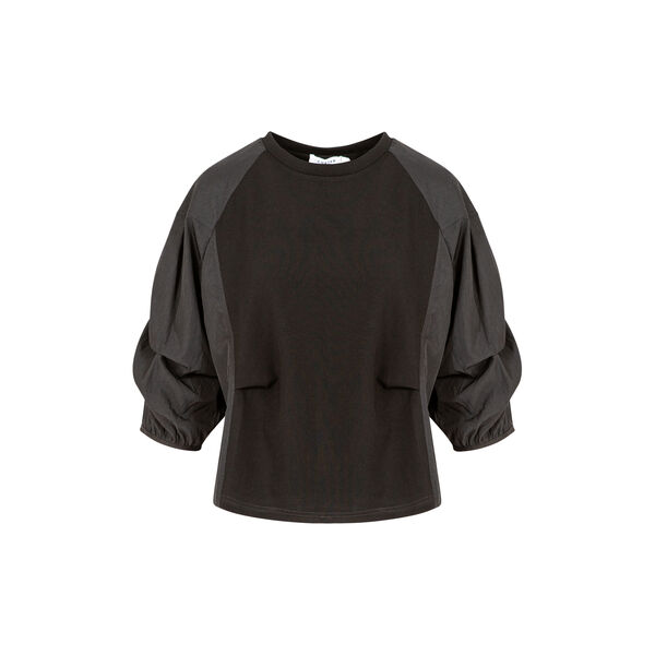 Blouse with mix puffy sleeves, black, Coster Copenhagen