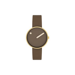 PICTO Wrist Watch, mocha brown/gold/mocha brown, PICTO