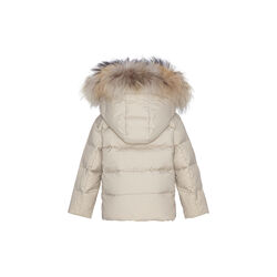 Baby Down Jacket with Fur, oat, VER de TERRE
