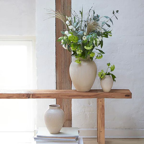 Knabstrup vase ripple, sand Knabstrup vase ripple, sand, Knabstrup Keramik