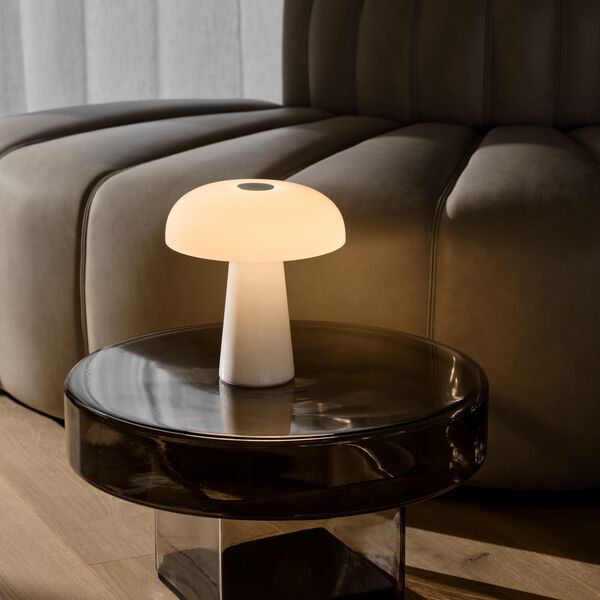 Glossy Mini Portable Table Lamp, white, Design For The People