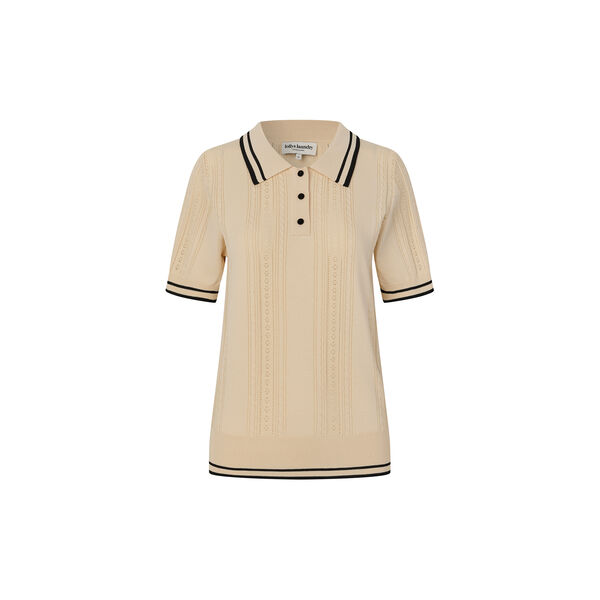 AndreaLL Polo Knit S/S, creme, Lollys Laundry