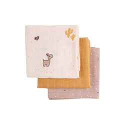 Lalee 3-pack Burp Cloth, powder, Done by Deer