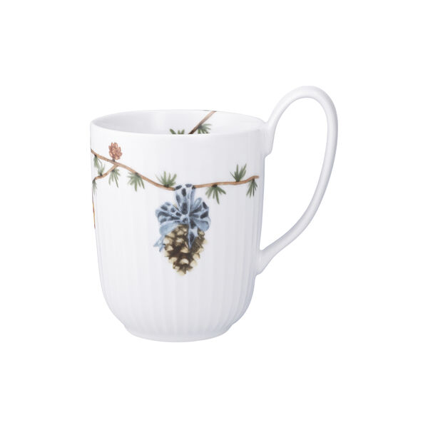 Hammersh&oslash;i Christmas High‑handled cup, white w. deco, K&auml;hler