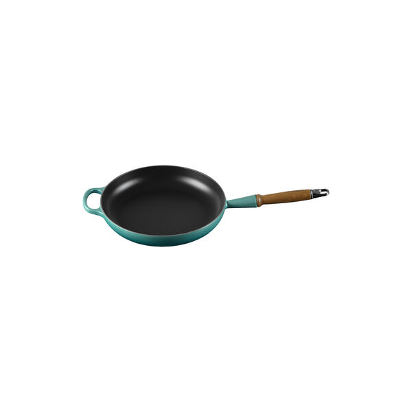 Signature cast iron frying pan with wooden handle &Oslash; 28 cm, bleu riviera, Le Creuset