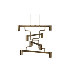 Kennedy Chandelier, brass, Rubn