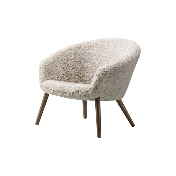 Ditzel Lounge Chair, white/lacquered walnut, Fredericia Furniture