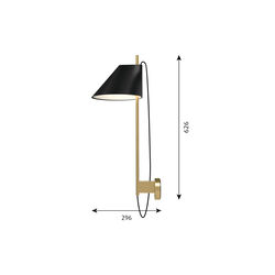 Yuh Wall Lamp, black/brass, Louis Poulsen