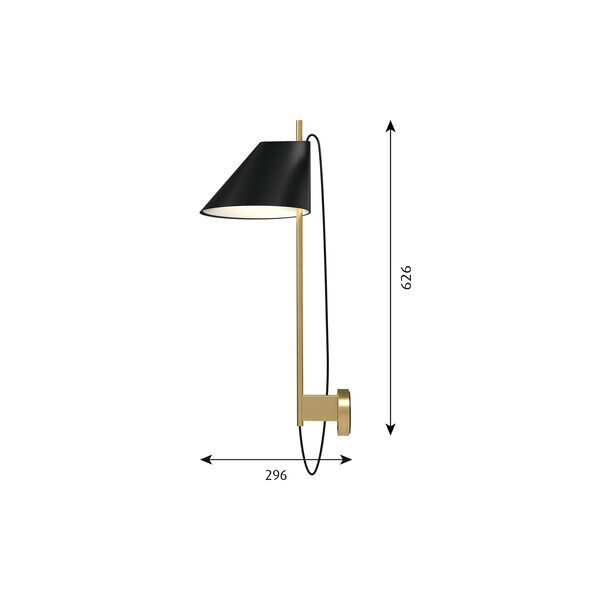 Yuh Wall Lamp, black/brass Yuh Wall Lamp, black/brass, Louis Poulsen