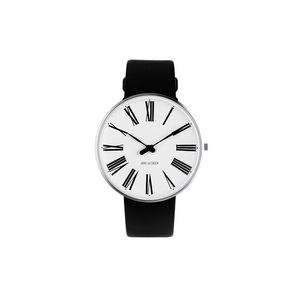 Roman Wrist Watch, white/steel/black, Arne Jacobsen Watches